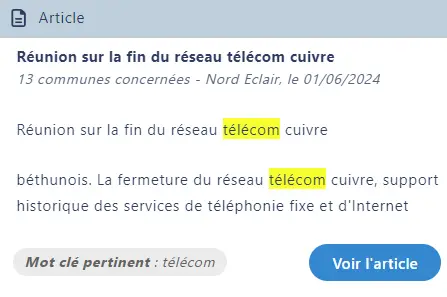 illustration d'un article sur la fermeture du réseau télécom cuivre