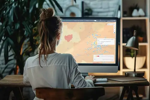 illustration d'une personne en train d'effectuer une recherche cartographique sur l'outil territoire360